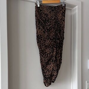 Leopard Print Brown Skirt
